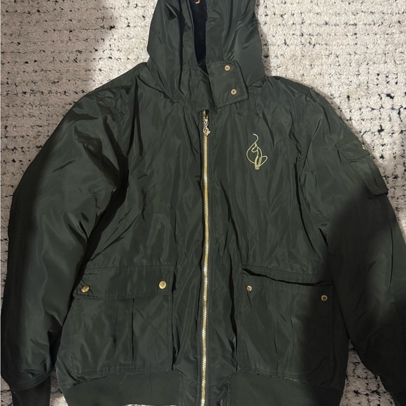 Baby Phat Jackets & Blazers - Vintage 90s Y2k Baby Phat Split Hood E Crop Fit Bomber Jacket green  Faux Fur 3X